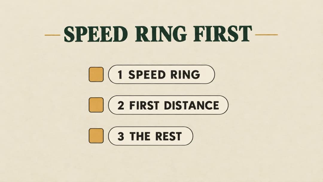 Set the scope's speed ring first, then the first distance your manual gives, then check the rest.
